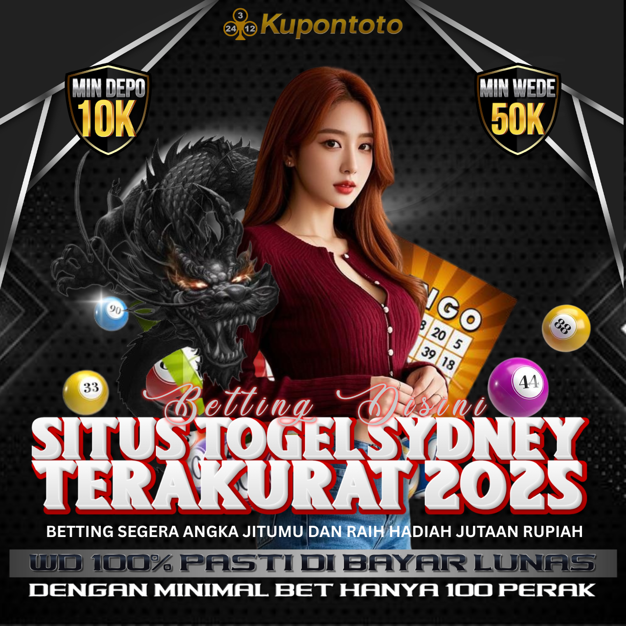 Kupontoto | Sipaling Promo Situs Toto Togel Sdy 4D Paling Gaul Bet 100 Perak Jadi 10 Juta Asli